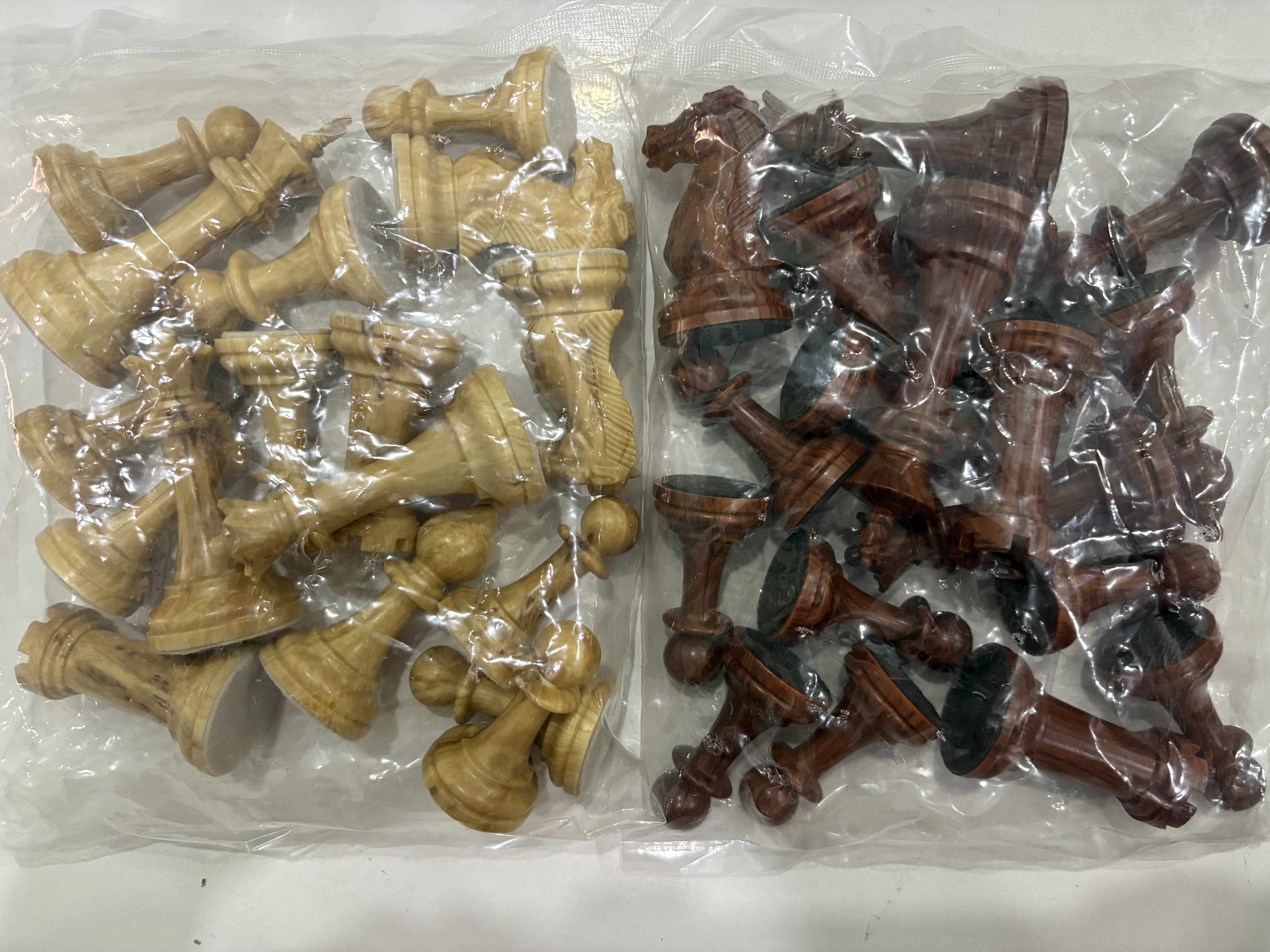 3 1/2" Staunton Series Chess Pieces - Wood Grain ตัวหมากรุกสากลสตอนตัน(ลายไม้)