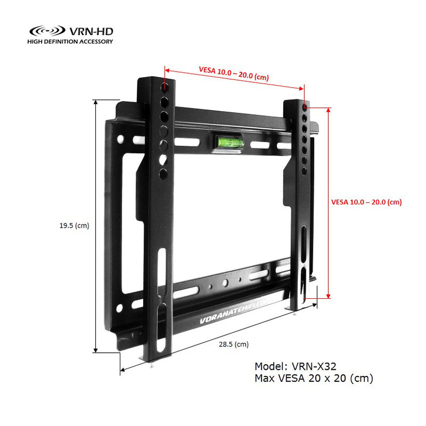 VRN-X32 ขาแขวนทีวี LCD,LED TV แบบ UltraThin 14- 43 inch (สำหรับทีวีที่มีรูยึดขาแขวนไม่เกิน 20 x 20 ซม.)