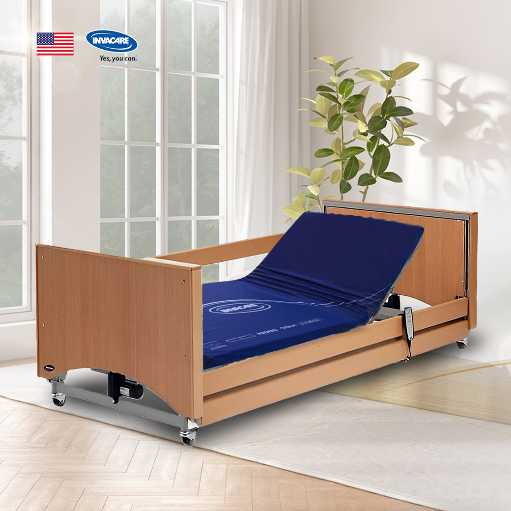 [🔥โปรสุดคุ้ม] เตียงไฟฟ้า 4 ฟังก์ชัน Invacare รุ่น Medley Ergo Super-low Bed ปรับต่ำพิเศษ พับเก็บได้ รับประกันศูนย์ไทย 6 ปี