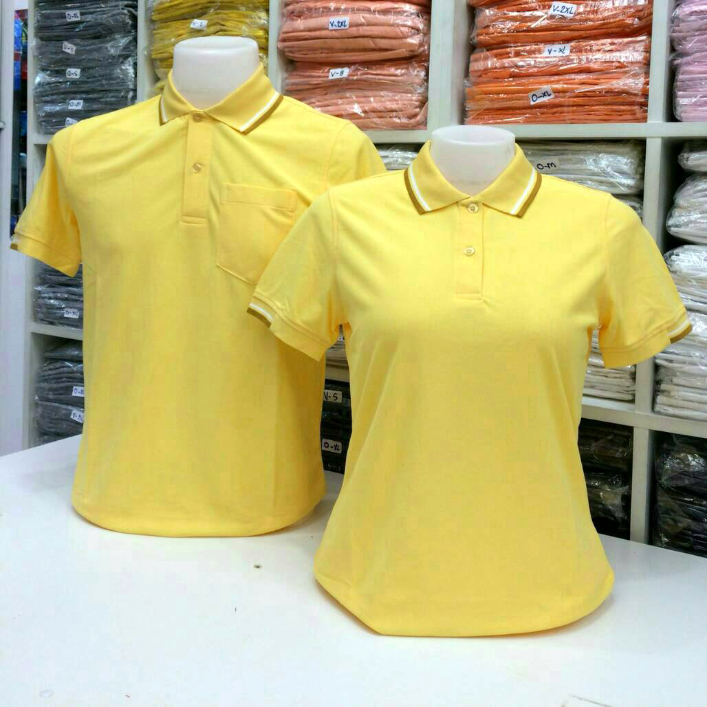 POLIGAN POLO เสื้อโปโล เสื้อคอปก ยูนิฟอร์ม สำเร็จรูป สีเหลืองนาโน