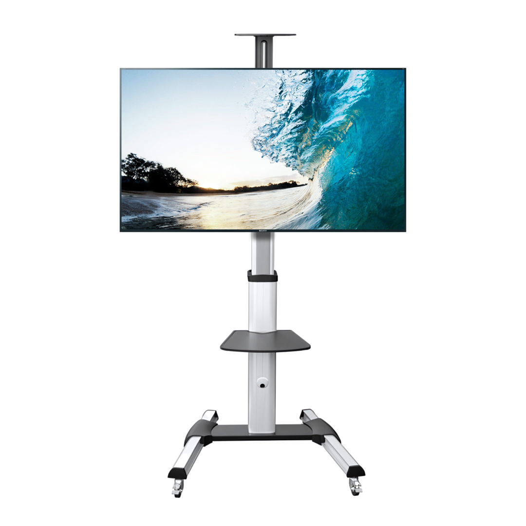 New! MH-F8700 ขาตั้งทีวี 37"-86" หมุนจอแนวตั้ง-แนวนอน, Aluminium Alloy ปรับความสูงได้ 1.20-1.60 เมตร, Max VESA 600x400 mm., Weight Capacity 50 Kg.