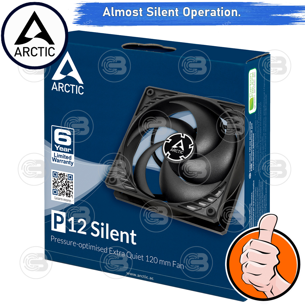 [CoolBlasterThai] ARCTIC P12 Silent Black (size 120 mm.) PC Fan Case ประกัน 6 ปี