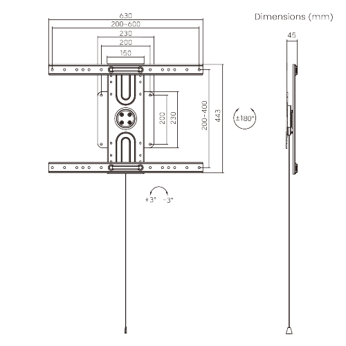 New! RFX-4380 ขาแขวนทีวี, จอ Interactive (ปรับแนวตั้ง-แนวนอน) 43"-80" Samsung Flip, Microsoft Surface Hub 2S, Max VESA 600x400 mm., Weight Capacity 50 Kg.