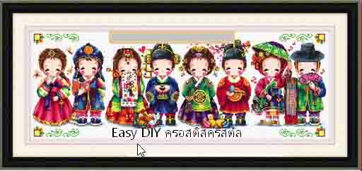 อุปกรณ์งานฝีมือ diy ครอสติสคริสตัลรูปการ์ตูนคู่รักเกาหลี (4 ชุด 4 สไตล์)