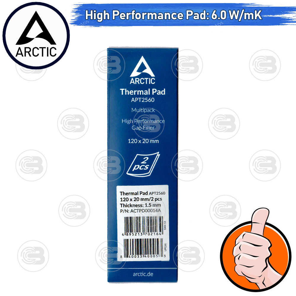[CoolBlasterThai] Arctic Thermal Pad TP-2 (APT2560) 120x20x1.5 mm.(2 PCS) /6.0 W/mK