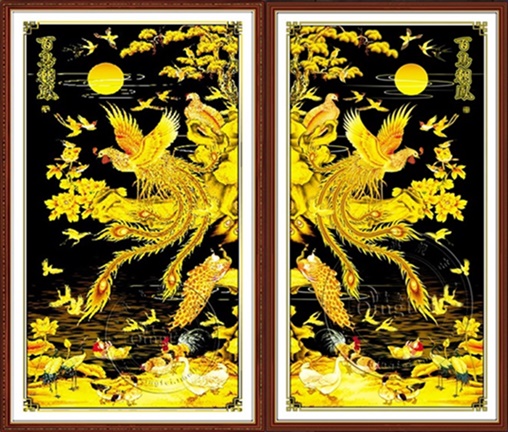 Golden phoenix (เดี่ยว/คู่)(พิมพ์ลาย)
