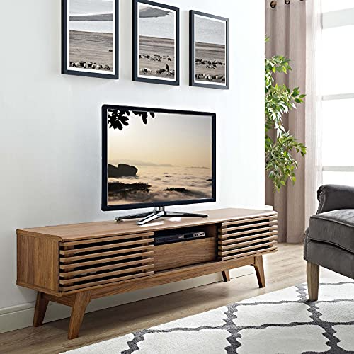 Modway Render Mid-Century Modern Low Profile ขาตั้งทีวีขนาด 59 นิ้วสีวอลนัท Modway Render Mid-Century Modern Low Profile ขาตั้งทีวีขนาด 59 นิ้วสีวอลนัท