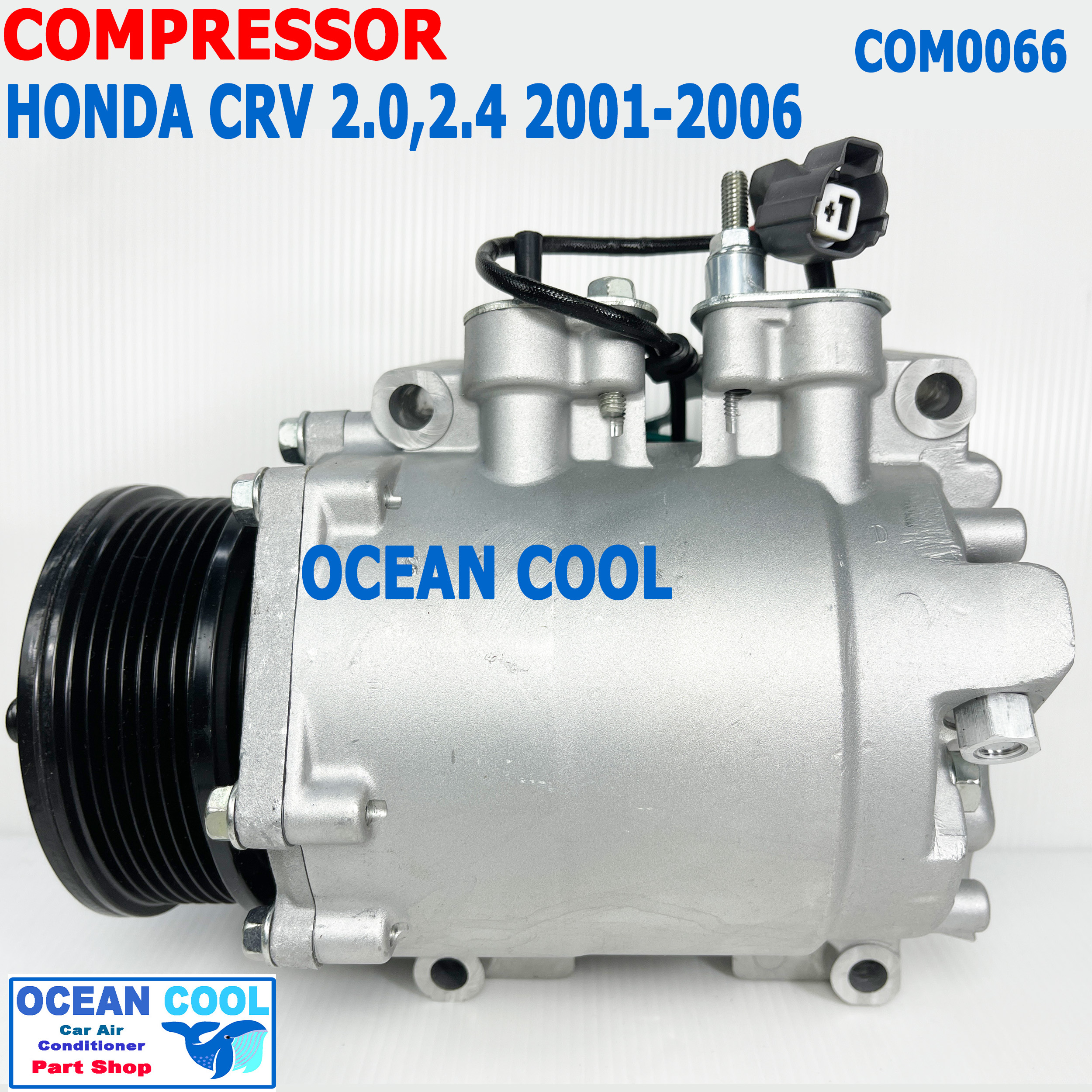 คอมเพรสเซอร์ ฮอนด้า ซีอาร์วี G2 2001 - 2006 COM0066 Compressor Honda CRV G2 2.0L 2.4L คอมแอร์ รถยนต์ คอมแอร์ คอมเพลสเซอร์ อะไหล่ แอร์ รถยนต์ MIJ-T028