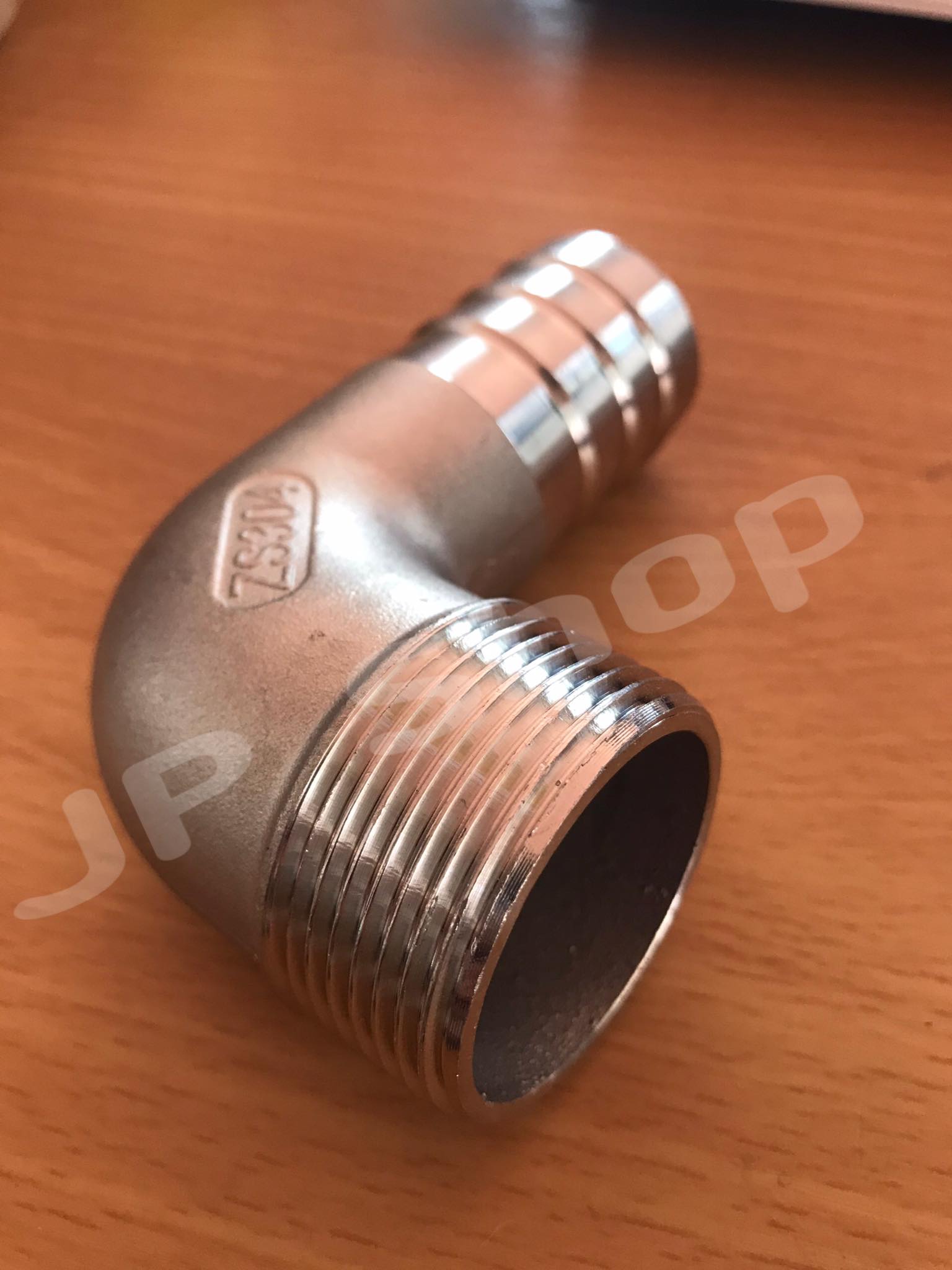 ข้องอเกลียวนอก ขนาด1 1/4นิ้ว หางไหล สแตนเลส304 #15831