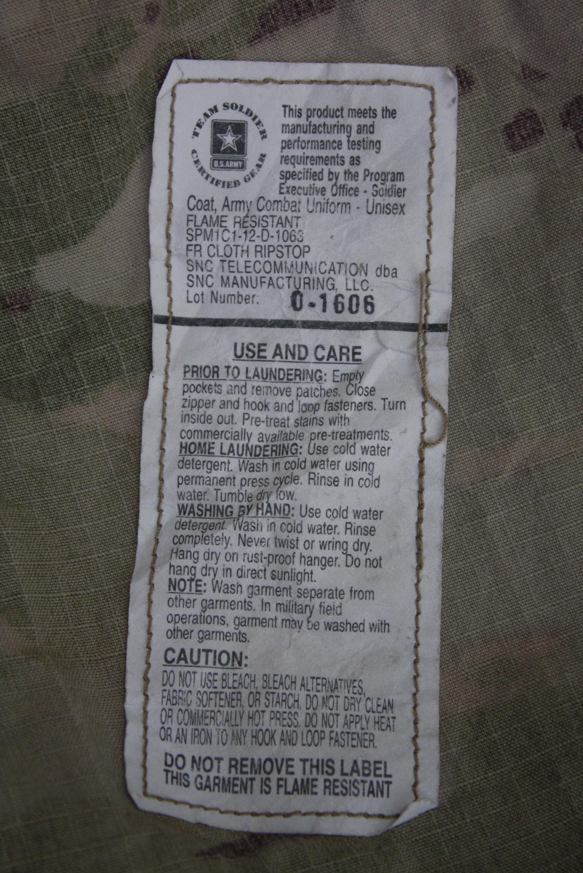 เสื้อทหารสหรัฐ Operational camouflage pattern (ocp). Scorpion W2, (Initial pattern)