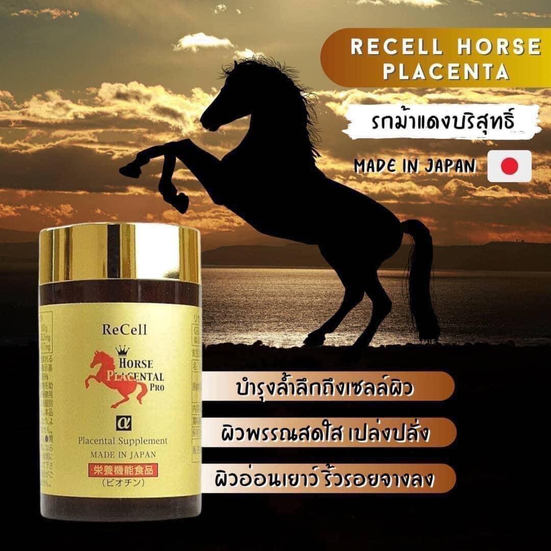 ReCell Horse Placenta 180 เม็ด รกม้าแดงพลาเซนต้า 44,000 mg จากญี่ปุ่น (1 กระปุก)