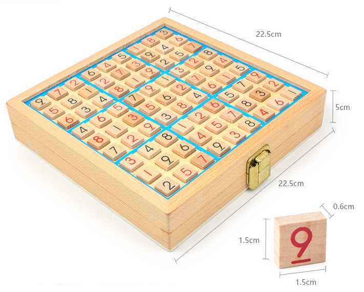ซูโดกุไม้ 3in1 (กล่องฝาล็อค) Wooden Sudoku