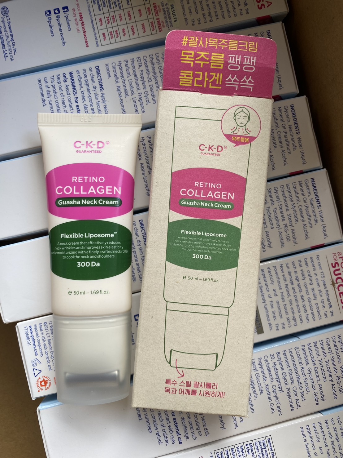 CKD Retino Collagen Guasha Neck Cream 50ml. ครีมลดริ้วรอยลำคอ + หัวนวดกัวซาในตัว