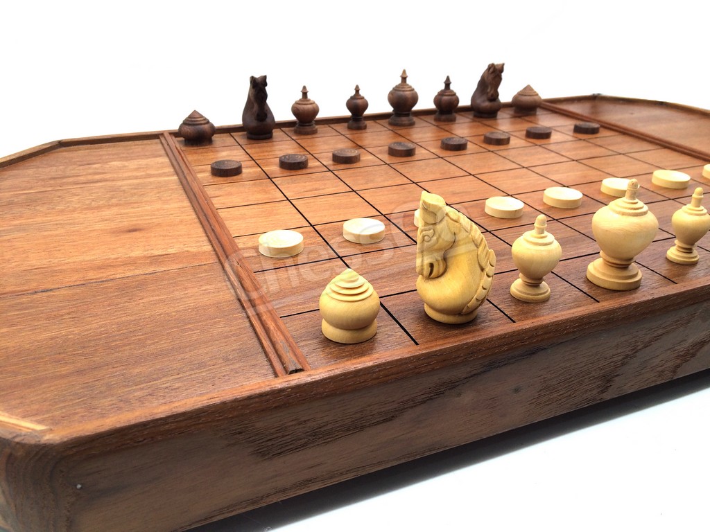 ชุดหมากรุกไทยไม้สัก(ตัวไม้มาตรฐาน)