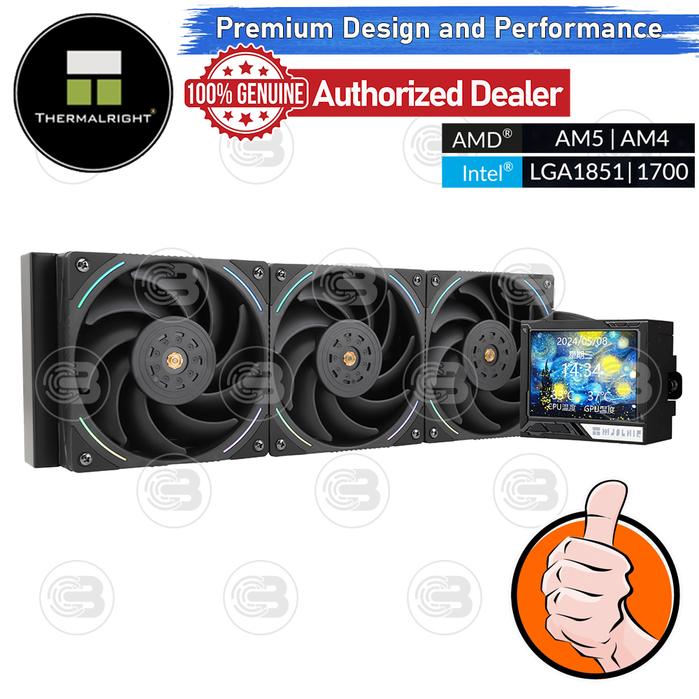 [CoolBlasterThai] Thermalright Mjolnir Vision 360 BLACK ARGB AIO Liquid CPU Cooler (AM5/LGA1851 Ready) ประกัน 5 ปี