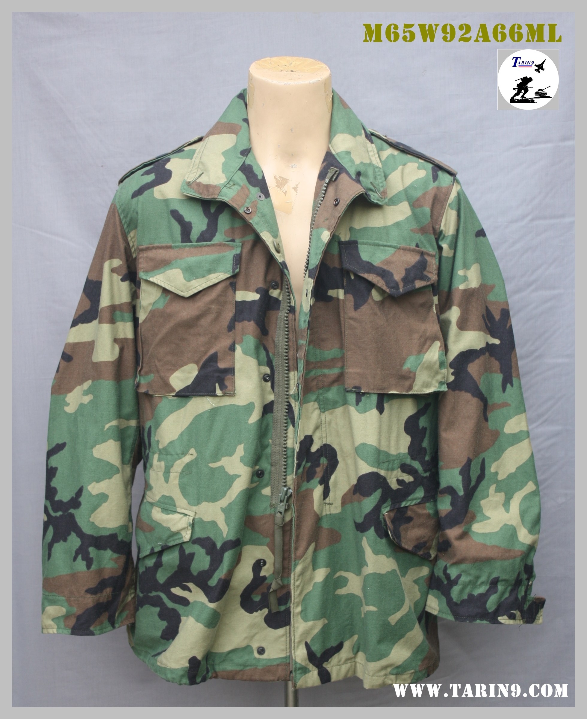 เสื้อทหาร M65 ลายพราง woodland Medium Long