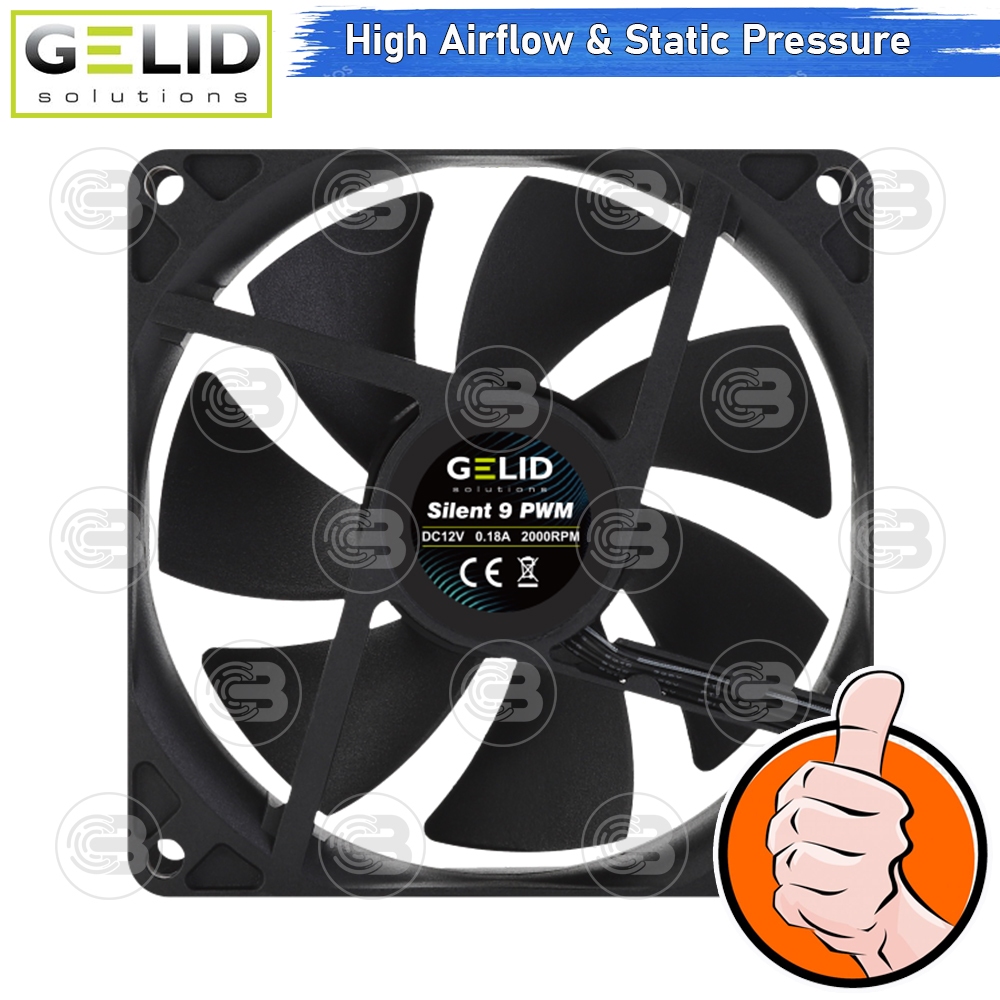 [CoolBlasterThai] GELID Silent 9 PWM Black PC Fan Case size 90 mm. ประกัน 3 ปี (FN-PX09-21)