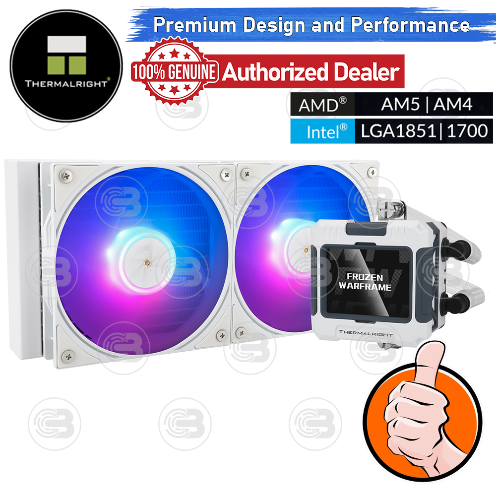 [CoolBlasterThai] Thermalright FROZEN WARFRAME 240 WHITE ARGB AIO Liquid CPU Cooler (AM5/LGA1851 Ready) ประกัน 5 ปี