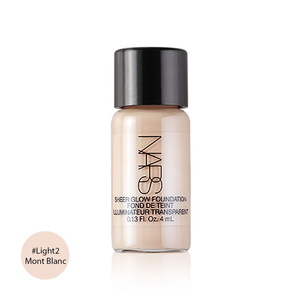 รองพื้นขนาดทดลอง NARS Sheer Glow Foundation 4ml. *สี Light2 - MontBlanc ผิวขาว