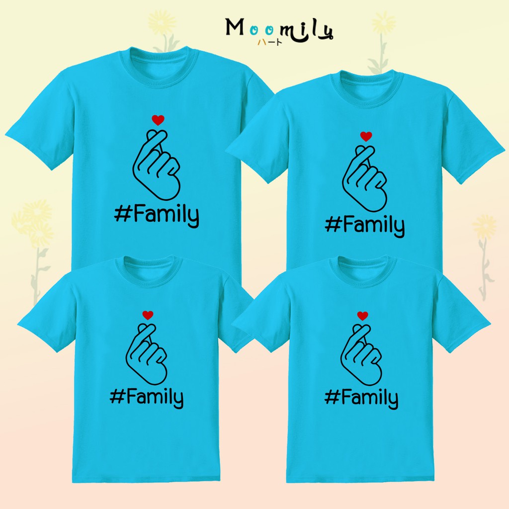 เสื้อครอบครัวสีฟ้า แฮชแทคมินิฮาร์ท MML#FAMILYB