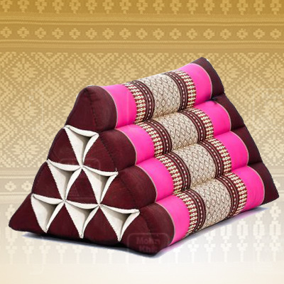 หมอนสามเหลี่ยม 10 ช่อง50x28x30Cm Tri-angle kapok 100%Traditional Floor Cushions 10 holes.