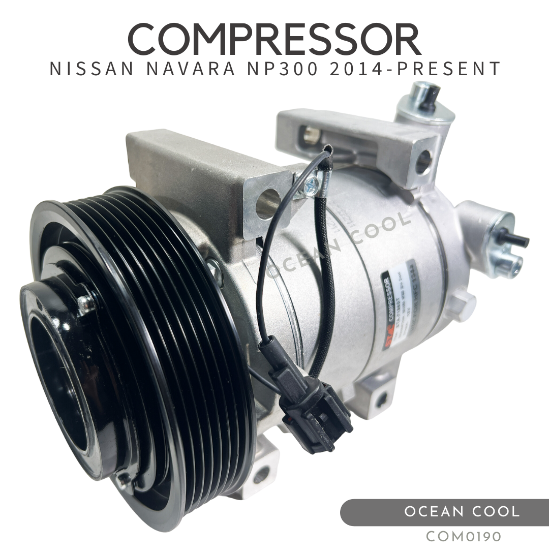 คอมเพรสเซอร์ นิสสัน นาวาร่า NP300 2014 - ปัจจุบัน COM0190 COMPRESSOR NISSAN NAVARA NP300 ’14 - PRESENT นิสสัน บิ๊กเอ็ม ฟรอนเทีย นาวาร่า เอ็นพี300