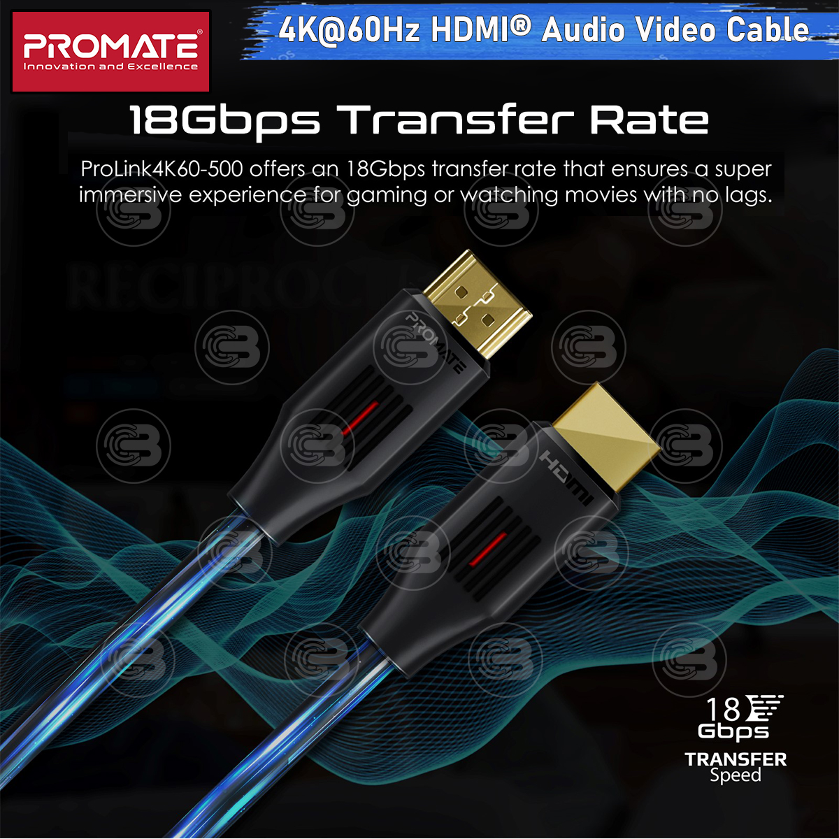 [CoolBlasterThai] PROMATE HDMI To HDMI 4K@60Hz 10M (PROLINK4K60-10M) (2Y Warranty)