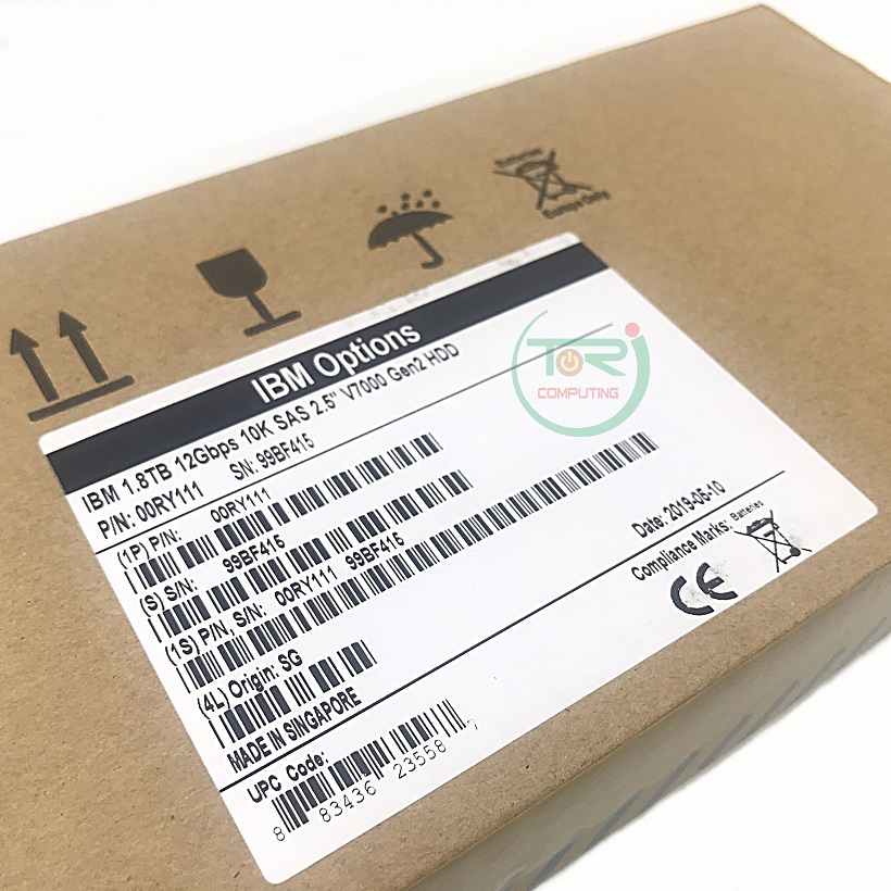 NEW, IBM 00RY111, 00RX908, 00RY125, 2076-AHF4 [TorCompTH Thailand - ขาย จำหน่าย ราคา] IBM 1.8TB 10K 12Gbps SAS 2.5IN HDD for V7000 Gen2