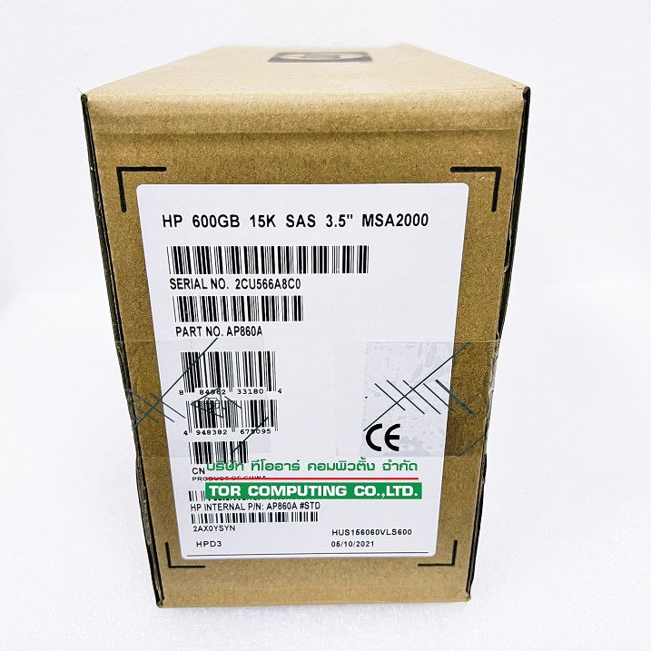 NEW HP AP860A 601777-001 [TorCompTH Thailand - ขาย จำหน่าย ราคา] HP 600GB 15K 6G SAS LFF 3.5IN DP ENT. HDD P2000 G3