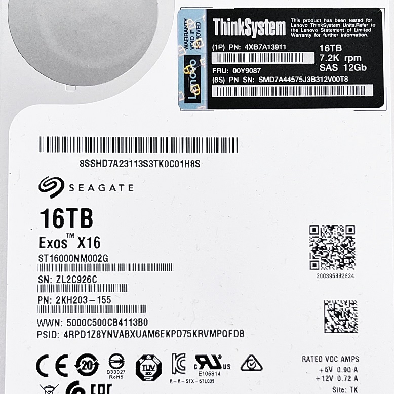 LENOVO 00Y9087 [TorCompTH Thailand ขาย จำหน่าย ราคา] ThinkSystem 3.5" 16TB 7.2K SAS 12Gb Hot Swap 512e HDD