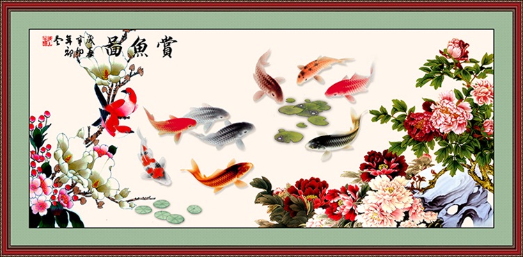 Enjoy rich & nine fish (พิมพ์ลาย)