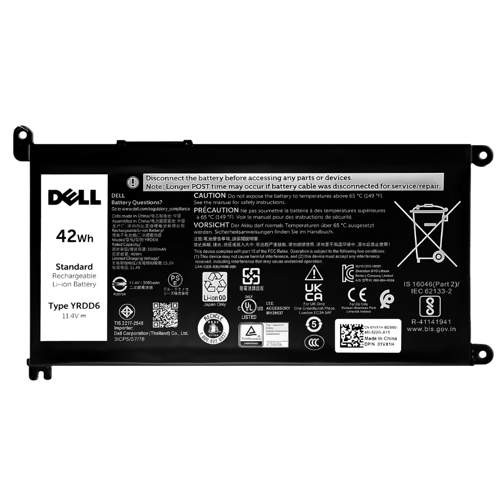 Battery Dell Latitude 3190, 3190 2-in-1, 3-Cell 42Wh, แบตเตอรี่ YRDD6 ของแท้รับประกันศูนย์ Dell Thailand ราคาไม่แพง