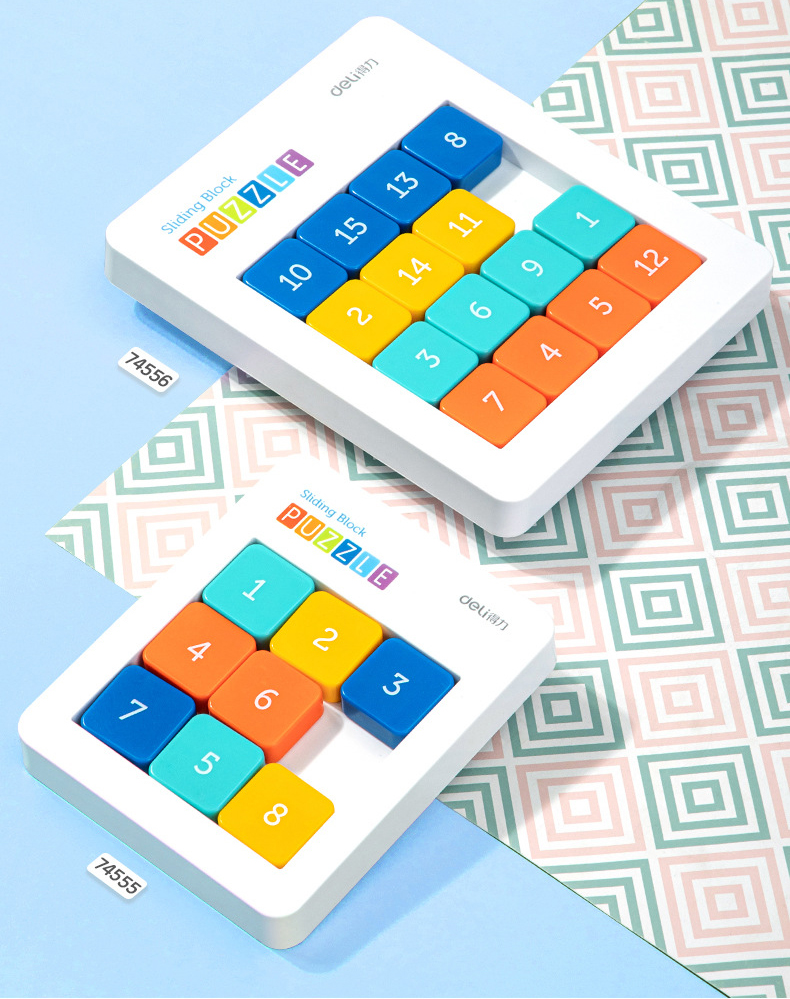 เกมเรียงตัวเลข(แม่เหล็ก) Deli Sliding Block Puzzle ของแท้