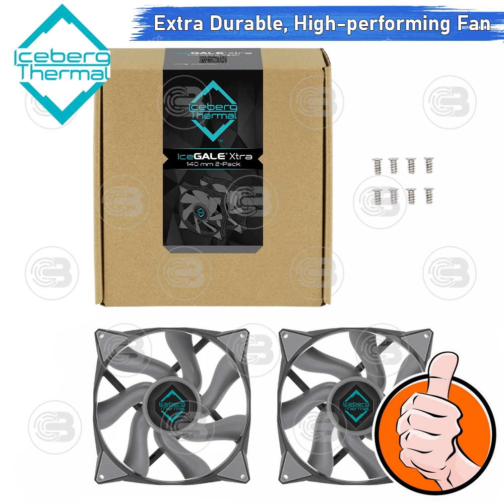 [CoolBlasterThai] Iceberg Thermal IceGALE Xtra 140 Gray Fan Case (size 140 mm.) X2 Value Pack ประกัน 6 ปี