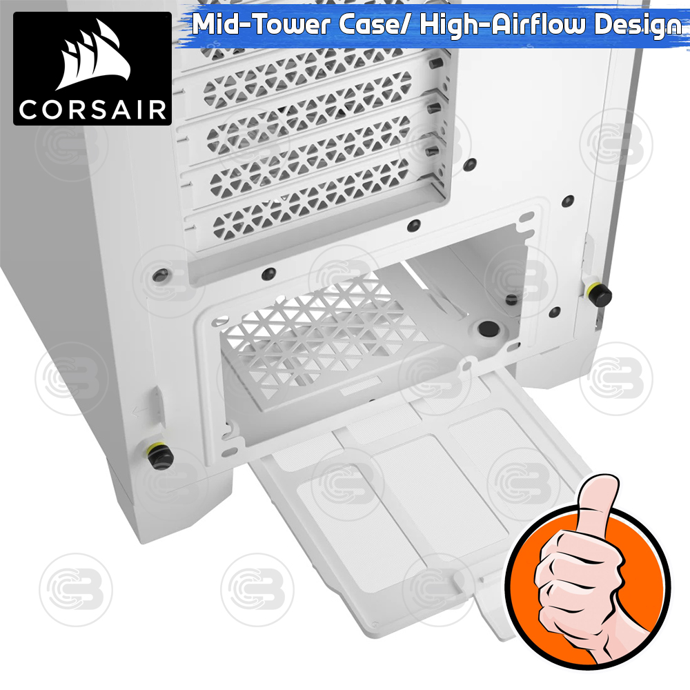 [CoolBlasterThai] CORSAIR 3000D AIRFLOW WHITE Mid-Tower PC Case ประกัน 2 ปี (CC-9011252-WW)