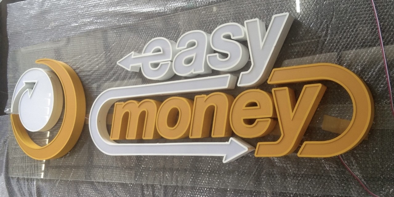 ป้ายอักษรซิงค์ไฟออกหน้า ขนาดป้าย 50 x 178 cm