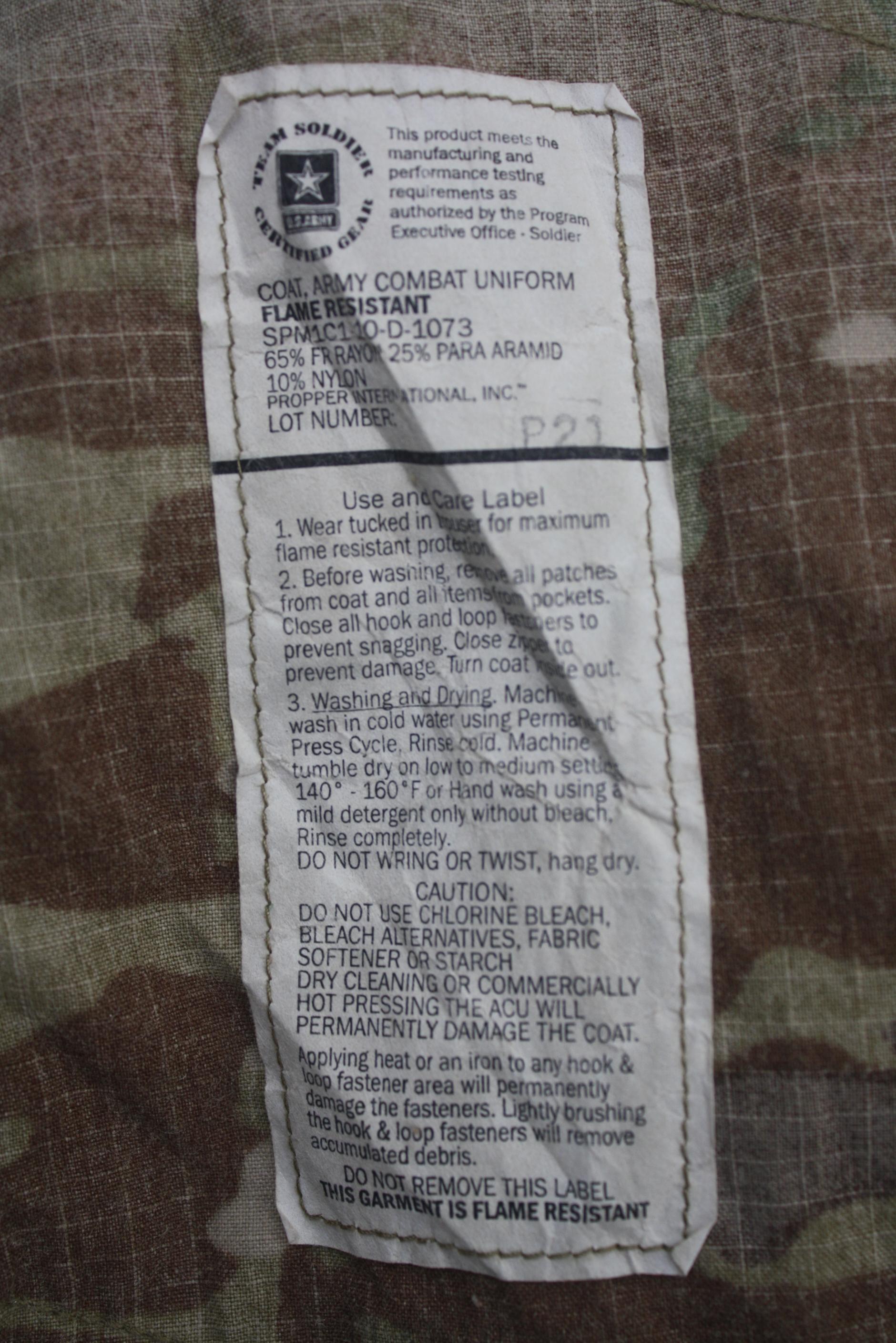 เสื้อทหารสหรัฐ ลาย Operation Enduring Freedom Pattern (MultiCam) OEF-CP