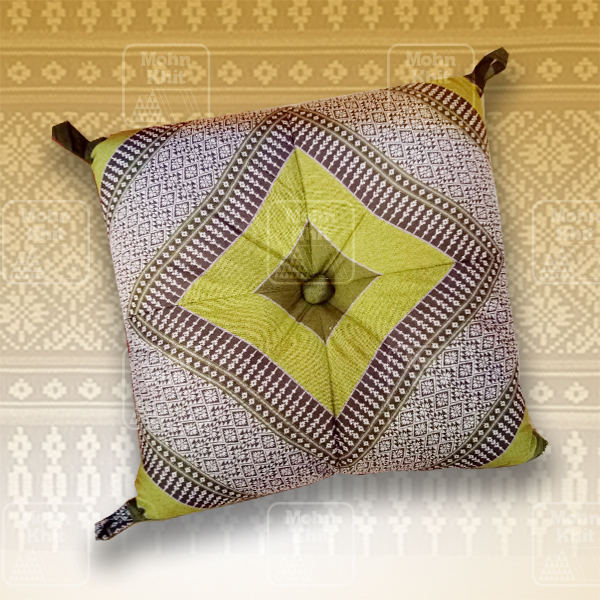 หมอนอิงเจาะกระดุมแต่งมุม 38x38 Cm, Thai Leaning Cushions backrest Khit, Pillow Small 38x38Cm Kapok100%