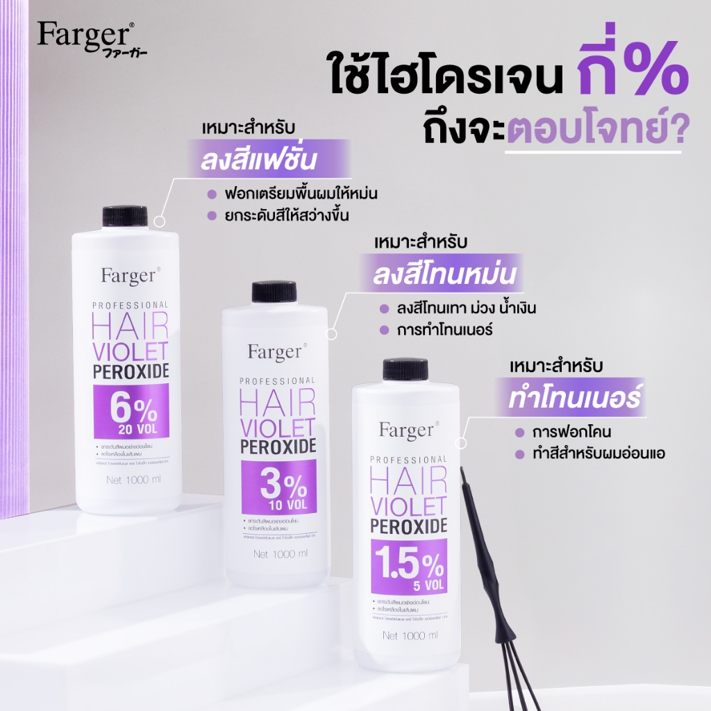 แท้พร้อมส่ง○ Farger Professional Hair Violet Peroxide 1000ml ฟาเกอร์ ไฮโดรเจนม่วง สีย้อมผมมืออาชีพ