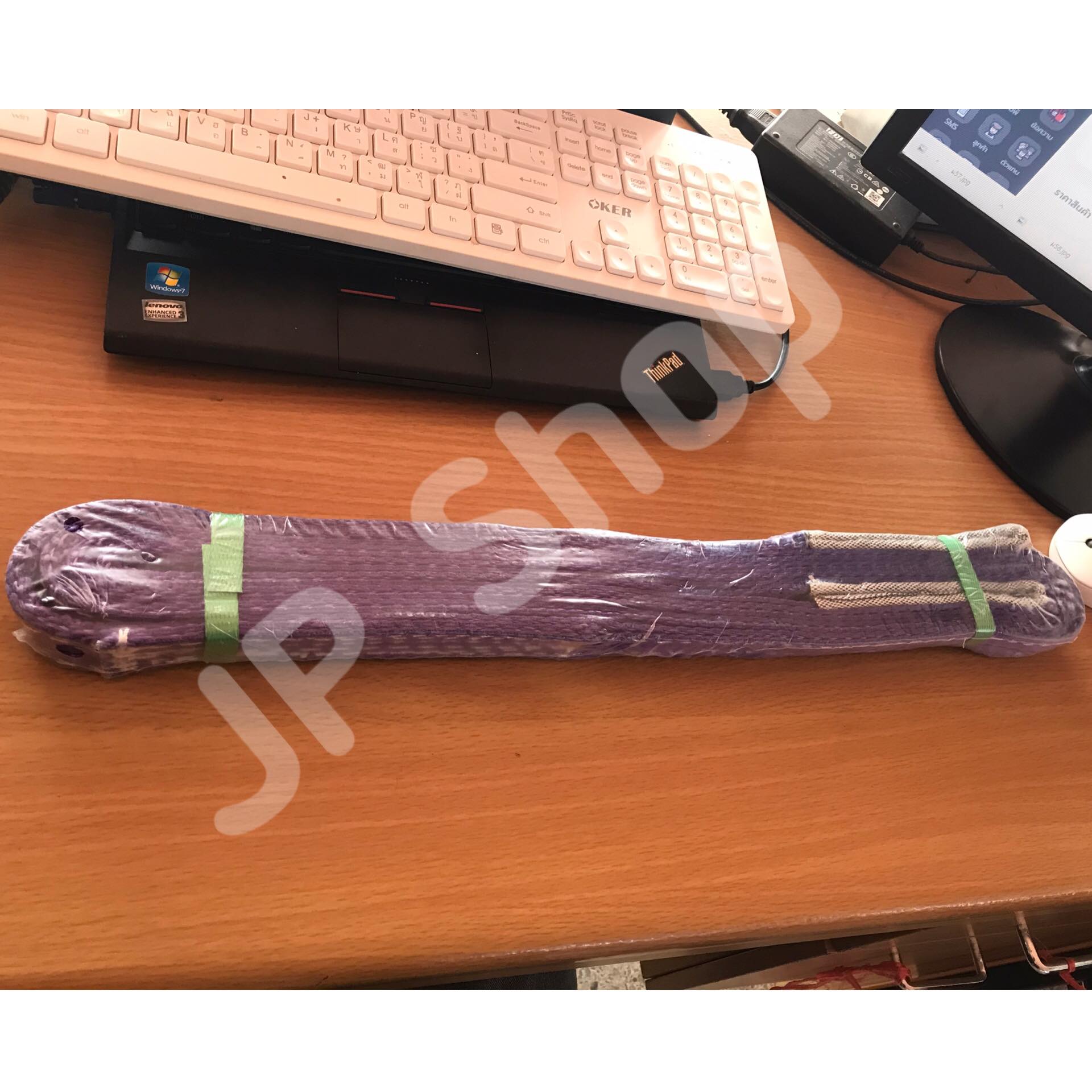 สายพานยกของขนาด 4 เมตร สีม่วง หนา ทนทาน แข็งแรง สายสลิง ยกรถเครน สายยกของ อุปกรณ์ยกของหนักสลิงแบนแขวน สายลาก กว้าง 1 นิ้ว ยาว 4 เมตร ยกได้ 1 ตัน #002900