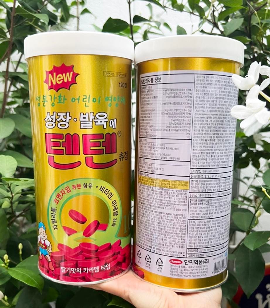 (พร้อมส่ง) Tenten Vitamin เกาหลี เพิ่มความสูง บำรุงกระดูก วิตามินรวม รสสตอเบอรี่ นำเข้าจากเกาหลี 🇰🇷 (120เม็ด)