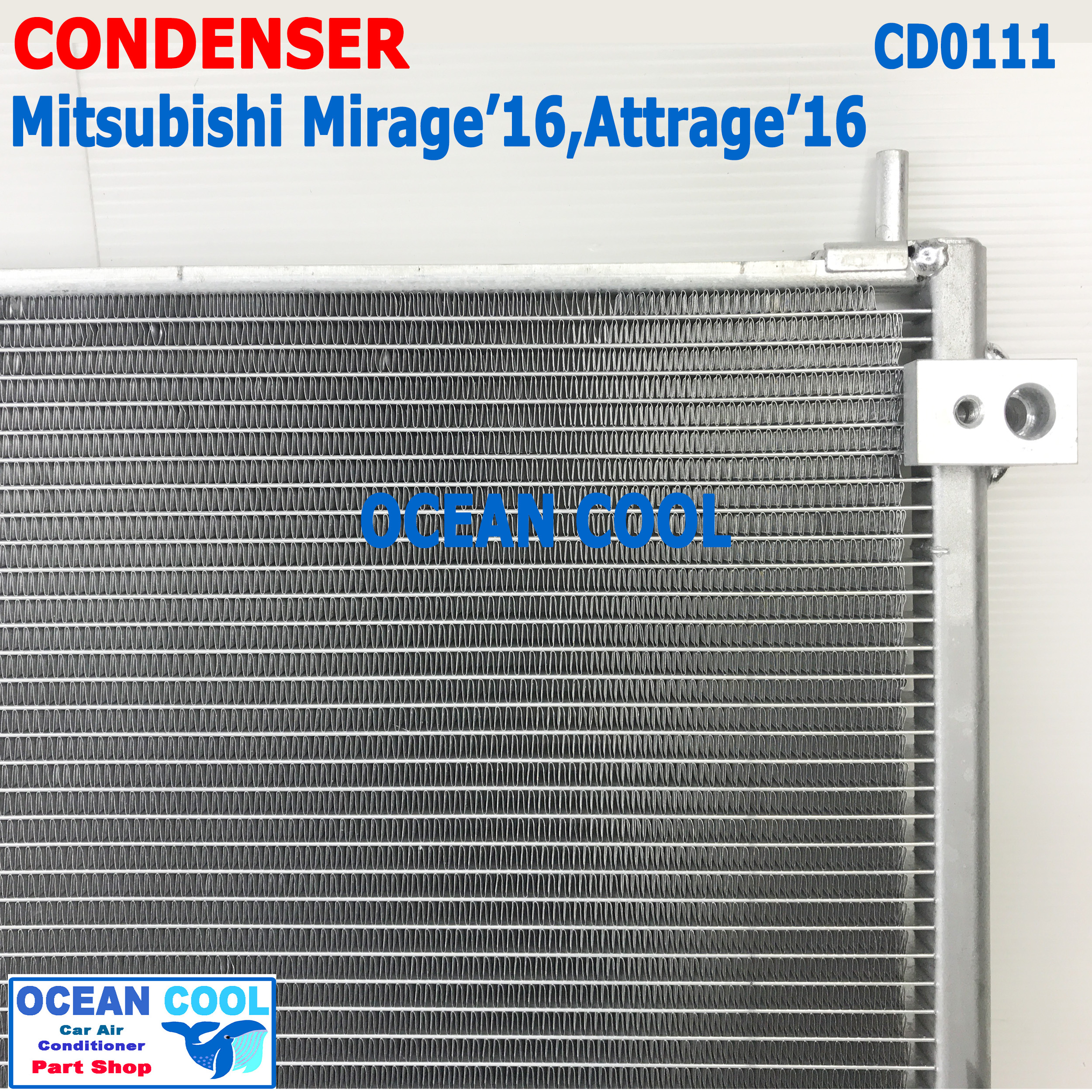 แผงแอร์ มิตซูบิชิ มิราจ , แอททราจ 2016 - 2020 CD0111 Condenser Mitsubishi Mirage G4 , Attrage รังผึ้งแอร์ มิตซู มิราท แผงรังผึ้ง Mitsu แผงคอยล์ร้อน MP5776