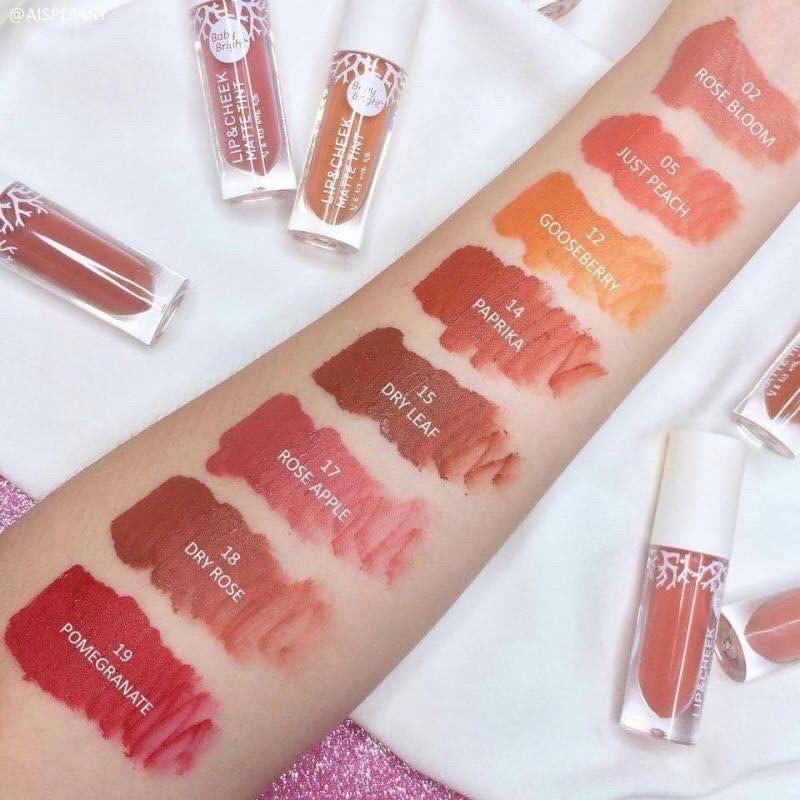 แท้พร้อมส่ง‣ Baby Bright Lip & Cheek Matte Tint 2.4g เบบี้ ไบรท์ ลิปแอนด์ชีค แมท ทินท์ ลิปทินท์