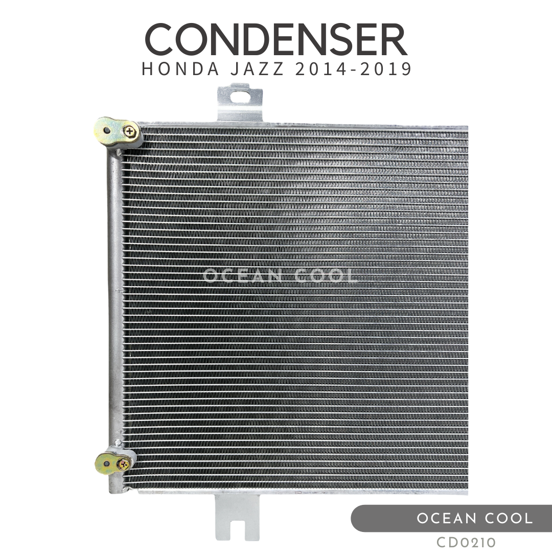 แผงแอร์ ฮอนด้า แจ๊ส ปี 2014 - 2019 พร้อมไดเออร์ CD0210 CONDENSER HONDA JAZZ GK ’14-’19 แผงรังผึ้งแอร์ แผงคอยล์ร้อน คอยล์ร้อน คอนเดนเซอร์
