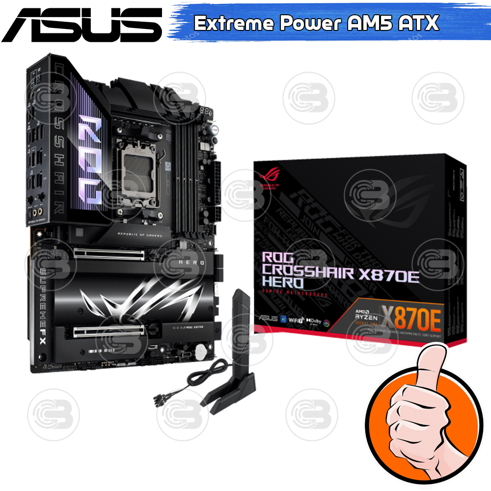 [CoolBlasterThai] ASUS MAINBOARD ROG CROSSHAIR X870E HERO AMD SOCKET AM5 DDR5 ATX ประกัน 3 ปี