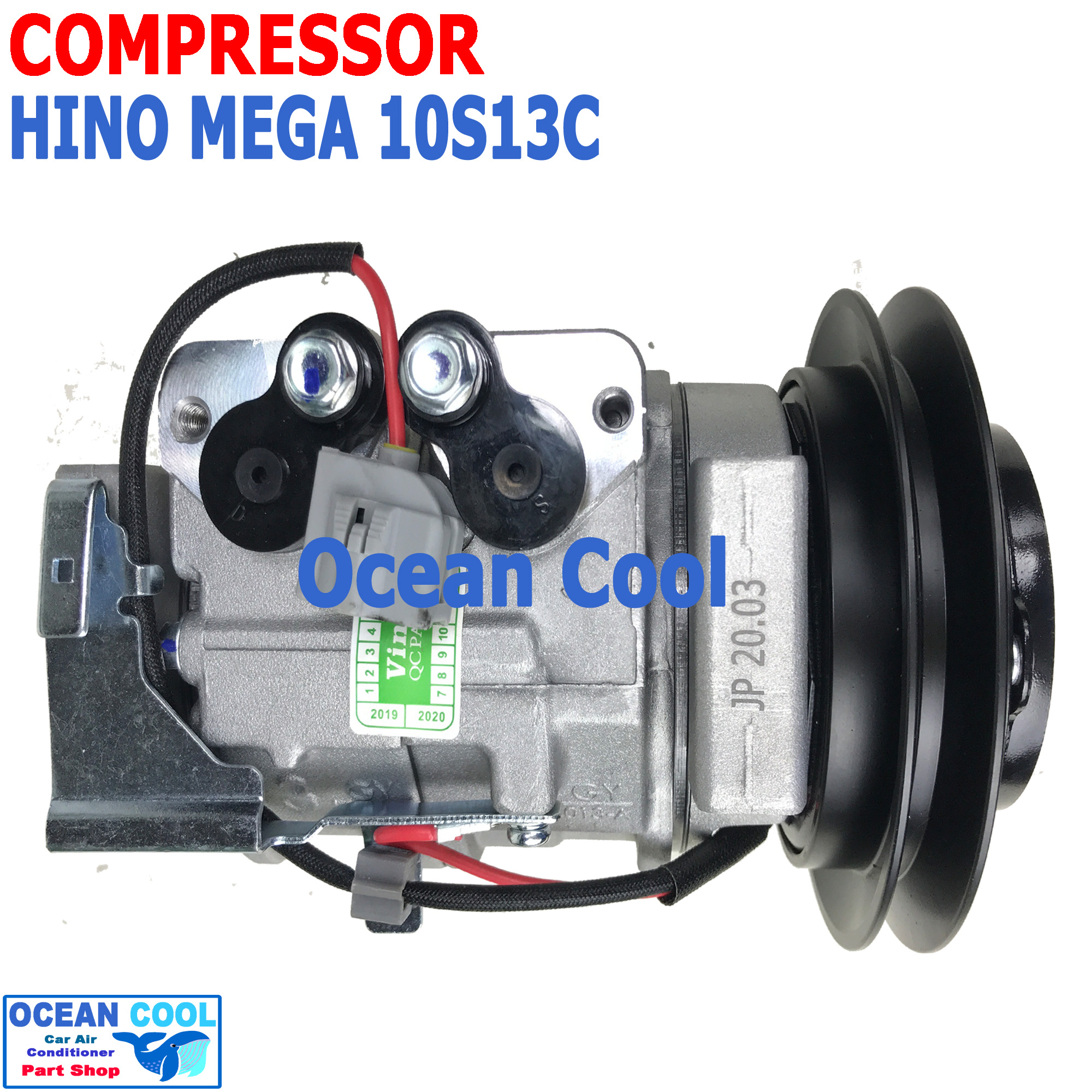 คอมเพรสเซอร์ ฮีโน่ เมก้า 6 ล้อ 10S13C 24V. COM0057 ฮีโน ดรูโทร่ สายพาน ร่อง A 12.5 Compressor Heno Mega druto dutro 720 คอมแอร์รถยนต์ คอมแอร์ ดรูโท่ ดูโท่ ดูโทร่ คอมเพลสเซอร์ ร่องเอ สายพานร่องวี