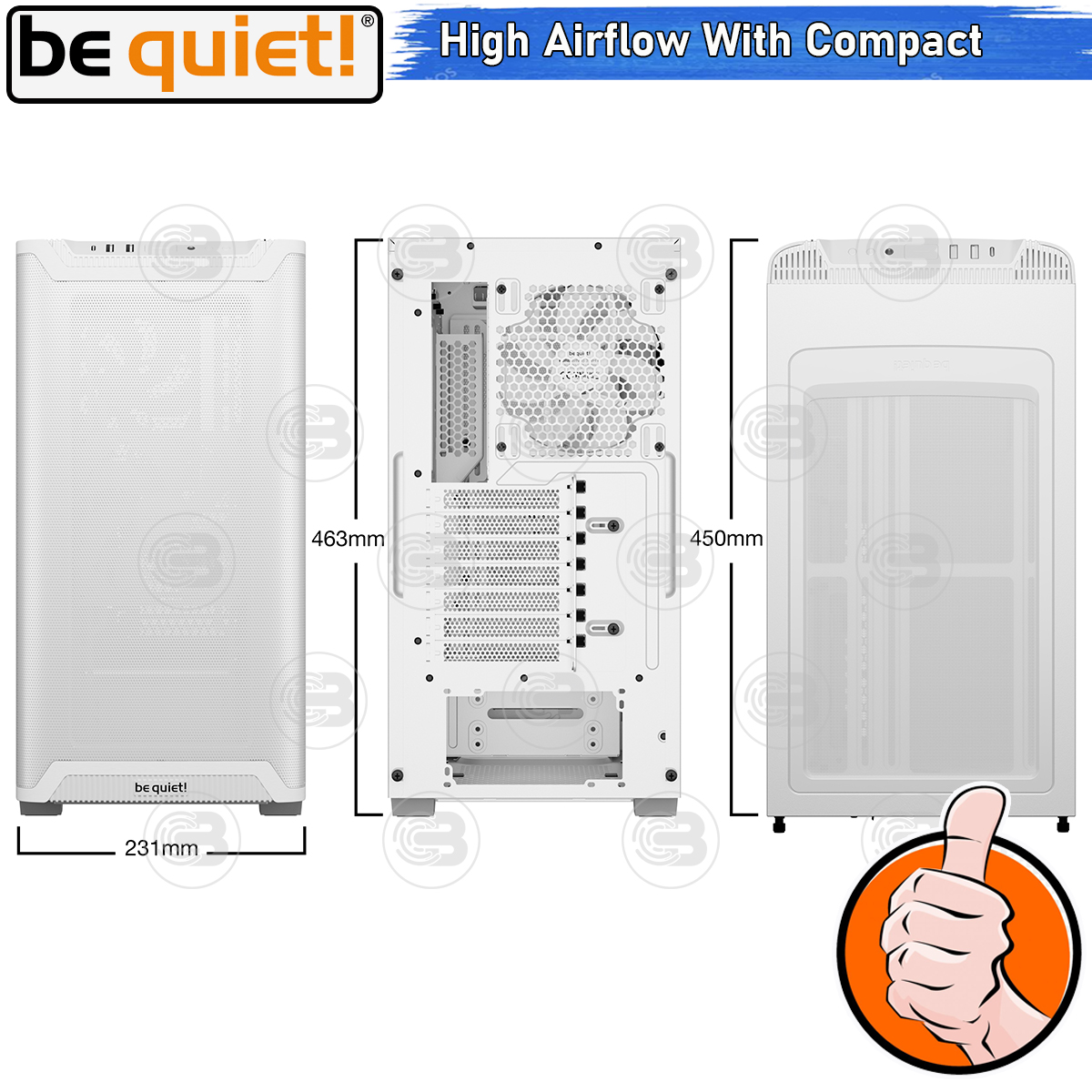 [CoolBlasterThai] Be Quiet PURE BASE 501 Airflow Window White PC Case (BGW75) ประกัน 3 ปี