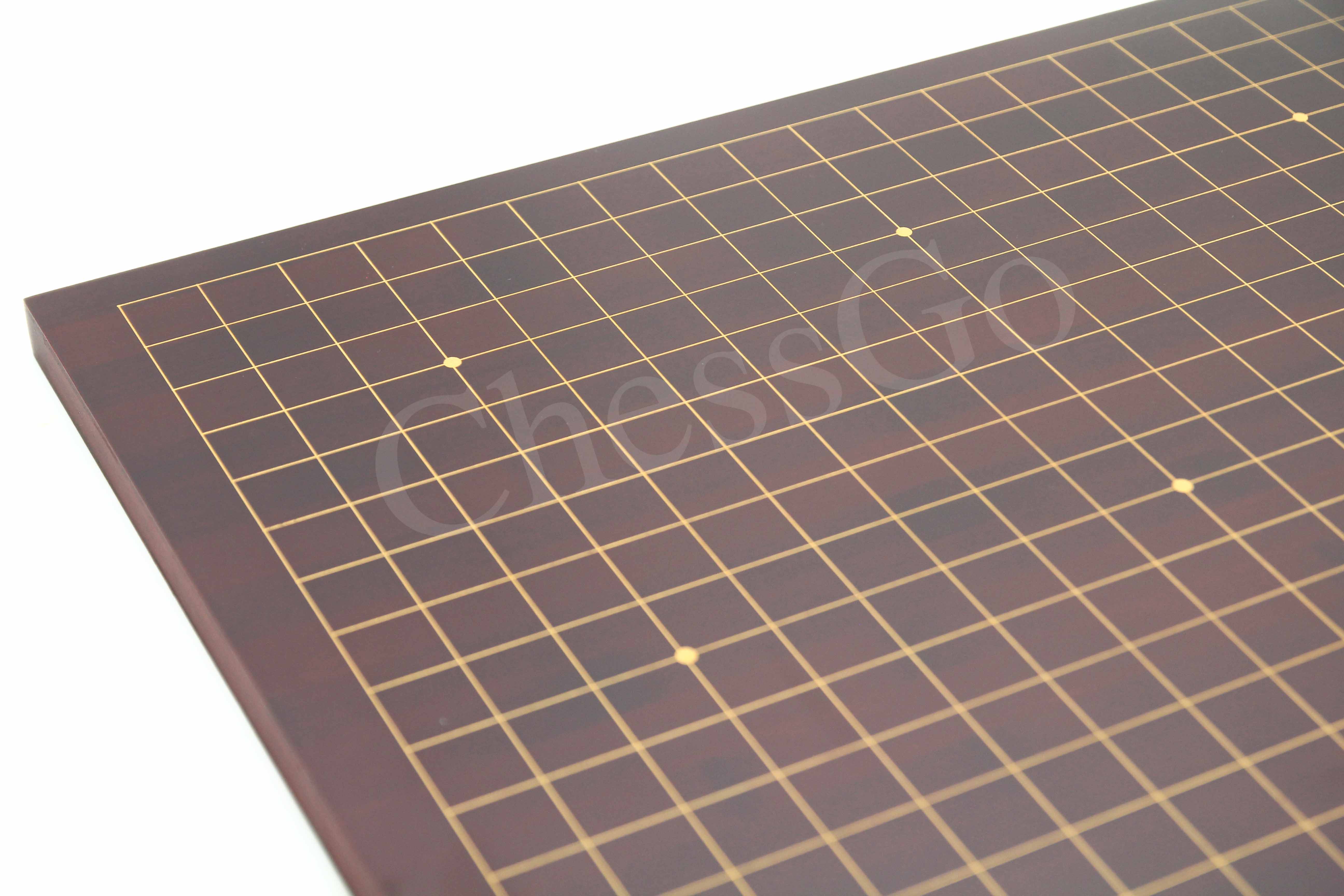 กระดานหมากล้อมไม้หนา19เส้น(สีไม้จันทร์แดง)