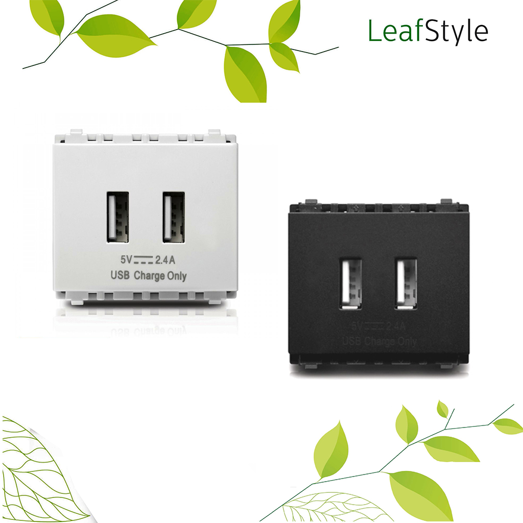 เต้ารับ USB 2 ช่อง ฟิลิปส์ รุ่นลีฟ LeafStyle 2M USB Socket PHILIPS