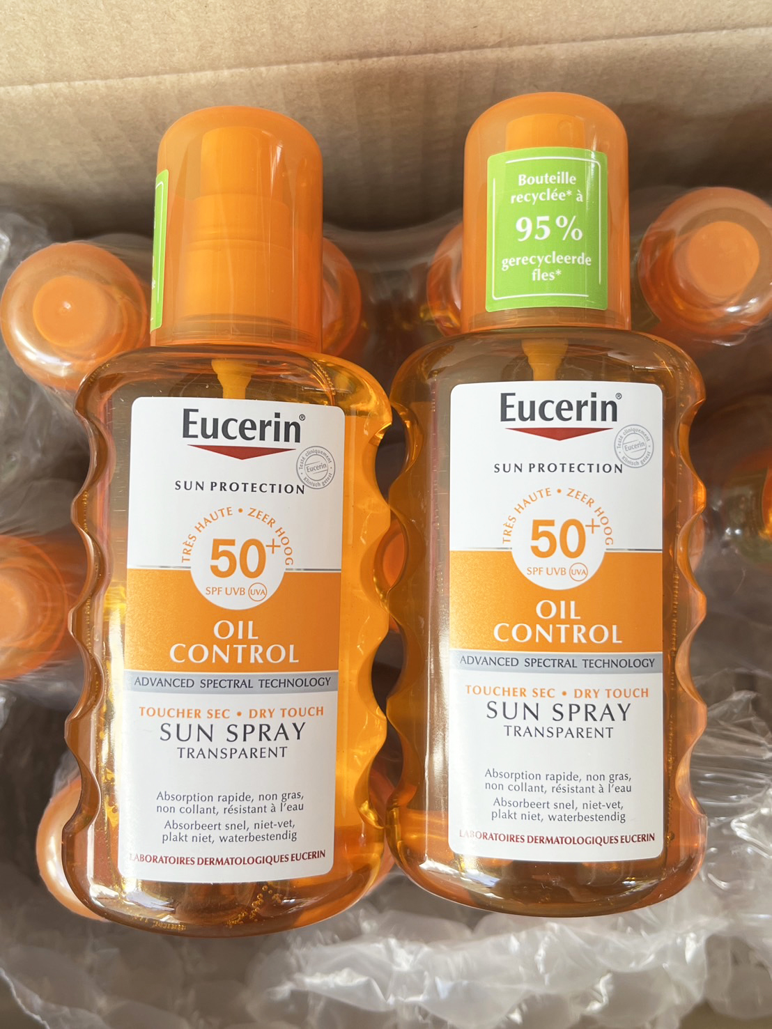 สเปรย์กันแดดทาตัว สูตรคุมความมัน Eucerin Sun Oil Control Dry Touch Sun Spray Transparent SPF50+ 200ml. (1ขวด)